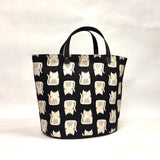 Maker Cats Black Oval Bottom Knitting Craft Tote Bag