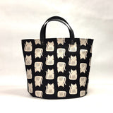 Maker Cats Black Oval Bottom Knitting Craft Tote Bag