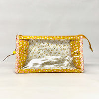 Ditsy Goldenrod Vinyl Front Medium Zipper Knitting Project Craft Bag