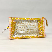 Ditsy Goldenrod Vinyl Front Medium Zipper Knitting Project Craft Bag