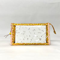Ditsy Goldenrod Vinyl Front Medium Zipper Knitting Project Craft Bag