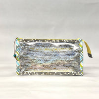Grey Batik Vinyl Front Medium Zipper Knitting Project Craft Bag