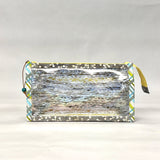 Grey Batik Vinyl Front Medium Zipper Knitting Project Craft Bag