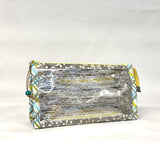 Grey Batik Vinyl Front Medium Zipper Knitting Project Craft Bag