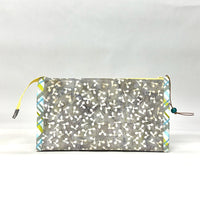 Grey Batik Vinyl Front Medium Zipper Knitting Project Craft Bag