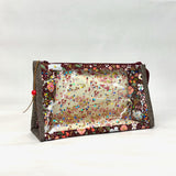 Wild Rose Burgundy Vinyl Front Medium Zipper Knitting Project Craft Bag