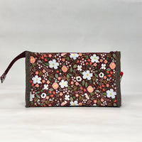 Wild Rose Burgundy Vinyl Front Medium Zipper Knitting Project Craft Bag