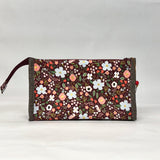 Wild Rose Burgundy Vinyl Front Medium Zipper Knitting Project Craft Bag