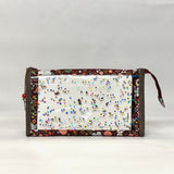 Wild Rose Burgundy Vinyl Front Medium Zipper Knitting Project Craft Bag