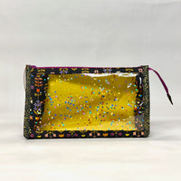 Favorite Flowers Meadow Vinyl Front Medium Zipper Knitting Project Craft Bag