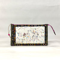 Favorite Flowers Meadow Vinyl Front Medium Zipper Knitting Project Craft Bag