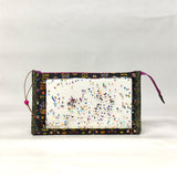 Favorite Flowers Meadow Vinyl Front Medium Zipper Knitting Project Craft Bag