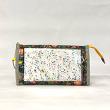 Poppy Fields Black Vinyl Front Medium Zipper Knitting Project Craft Bag