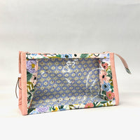 Garden Party Lilac Vinyl Front Medium Zipper Knitting Project Craft Bag