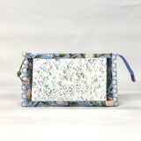 Peonies Blue Vinyl Front Medium Zipper Knitting Project Craft Bag