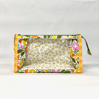 Flower Bed Vinyl Front Medium Zipper Knitting Project Craft Bag