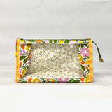 Flower Bed Vinyl Front Medium Zipper Knitting Project Craft Bag