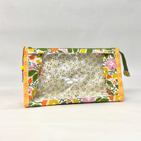 Flower Bed Vinyl Front Medium Zipper Knitting Project Craft Bag