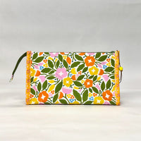 Flower Bed Vinyl Front Medium Zipper Knitting Project Craft Bag