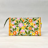 Flower Bed Vinyl Front Medium Zipper Knitting Project Craft Bag
