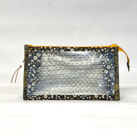 Inflorescence Black Vinyl Front Medium Zipper Knitting Project Craft Bag