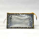 Inflorescence Black Vinyl Front Medium Zipper Knitting Project Craft Bag