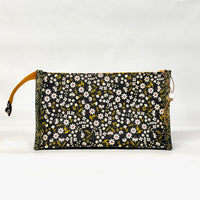 Inflorescence Black Vinyl Front Medium Zipper Knitting Project Craft Bag