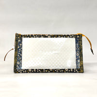 Inflorescence Black Vinyl Front Medium Zipper Knitting Project Craft Bag