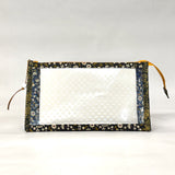 Inflorescence Black Vinyl Front Medium Zipper Knitting Project Craft Bag