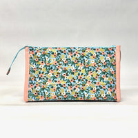 Rosa Blue Metallic Vinyl Front Medium Zipper Knitting Project Craft Bag