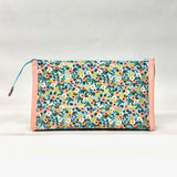 Rosa Blue Metallic Vinyl Front Medium Zipper Knitting Project Craft Bag
