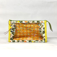 Citrus Floral Mint Vinyl Front Medium Zipper Knitting Project Craft Bag