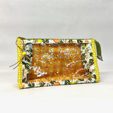 Citrus Floral Mint Vinyl Front Medium Zipper Knitting Project Craft Bag