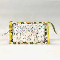 Citrus Floral Mint Vinyl Front Medium Zipper Knitting Project Craft Bag