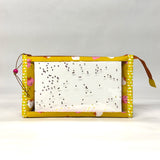 Strawberries Goldenrod Vinyl Front Medium Zipper Knitting Project Craft Bag