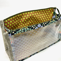 Bramble Black Vinyl Front Medium Zipper Knitting Project Craft Bag