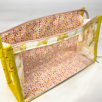 Cottage Blooms Vinyl Front Medium Zipper Knitting Project Craft Bag