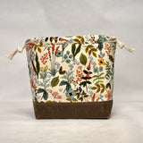 Herb Garden Natural Large Drawstring Knitting Project Craft Bag