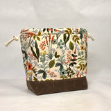 Herb Garden Natural Large Drawstring Knitting Project Craft Bag