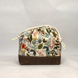 Herb Garden Natural Large Drawstring Knitting Project Craft Bag