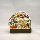 Poppy Fields Natural Large Drawstring Knitting Project Craft Bag