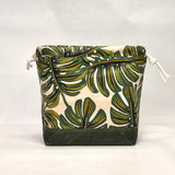 Monstera Large Drawstring Knitting Project Craft Bag