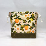 Citrus Natural Large Drawstring Knitting Project Craft Bag