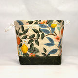Citrus Grove Natural Large Drawstring Knitting Project Craft Bag