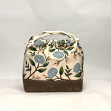 Peonies Natural Large Drawstring Knitting Project Craft Bag