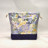Mimi Blue Large Drawstring Knitting Project Craft Bag