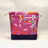 Washi Tape Pink Large Drawstring Knitting Project Craft Bag