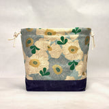 Camellia Sky Large Drawstring Knitting Project Craft Bag