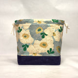 Camellia Sky Large Drawstring Knitting Project Craft Bag