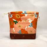 Camellia Caramel Large Drawstring Knitting Project Craft Bag